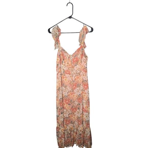 WAYF Valerie Blouson Midi Chiffon Dress Large Spring Wedding Guest Bridal Shower - Picture 3 of 13